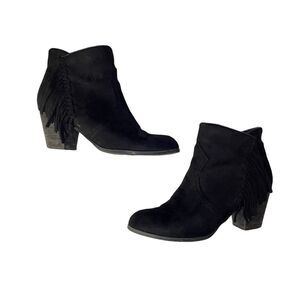 Report Black Fringe Booties size 7